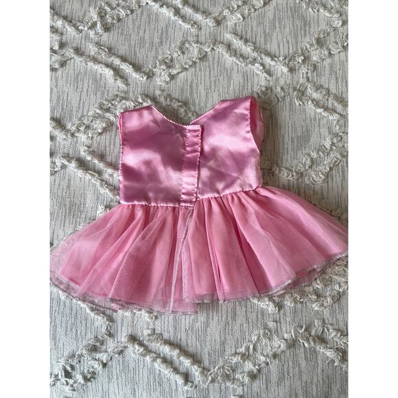 Build A Bear Workshop BABW Pink Sequin Fancy Dress Silver Bow - Picture 3 of 4